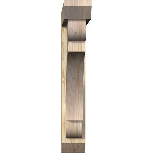 Olympic Slat Rough Sawn Bracket W/ Offset Brace, Douglas Fir, 6W X 36D X 36H